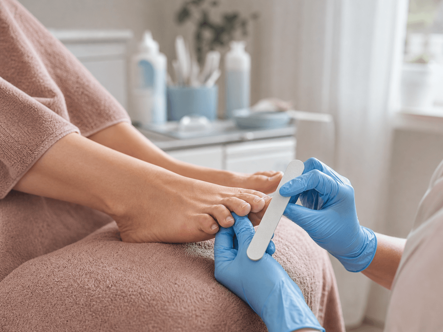 Zorgvuldige standaard pedicurebehandeling
